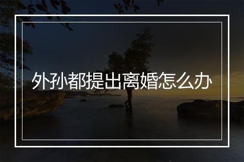 外孙都提出离婚怎么办