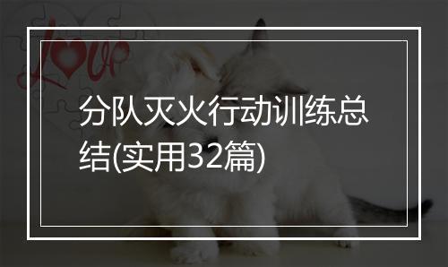 分队灭火行动训练总结(实用32篇)