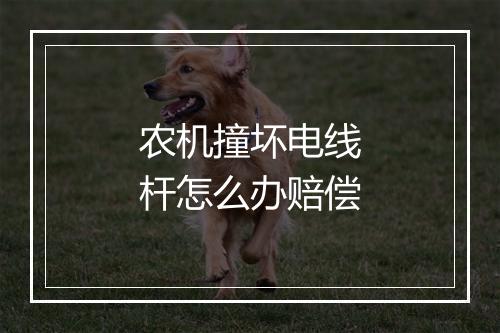 农机撞坏电线杆怎么办赔偿
