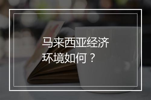 马来西亚经济环境如何?