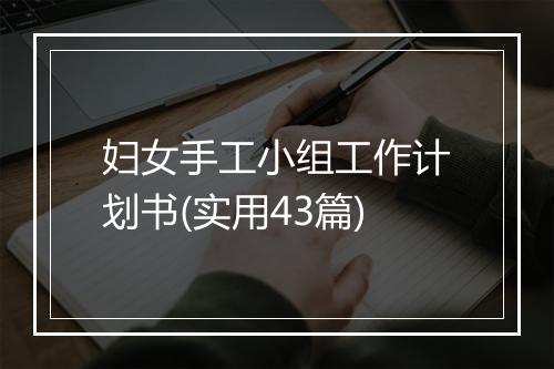 妇女手工小组工作计划书(实用43篇)