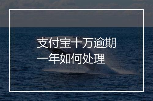 支付宝十万逾期一年如何处理