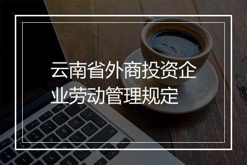 云南省外商投资企业劳动管理规定
