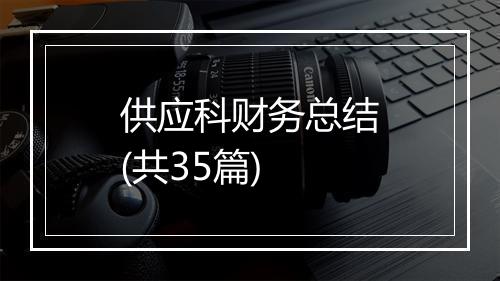 供应科财务总结(共35篇)