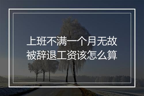 上班不满一个月无故被辞退工资该怎么算