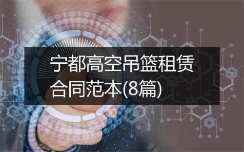 宁都高空吊篮租赁合同范本(8篇)