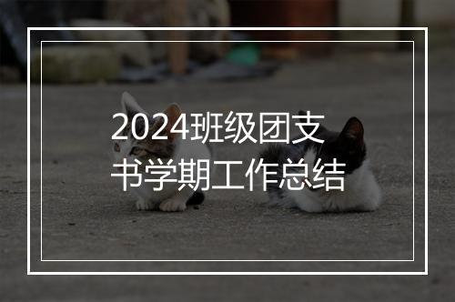 2024班级团支书学期工作总结