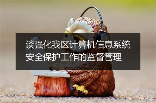 谈强化我区计算机信息系统安全保护工作的监督管理