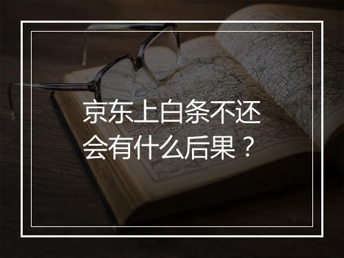 京东上白条不还会有什么后果?