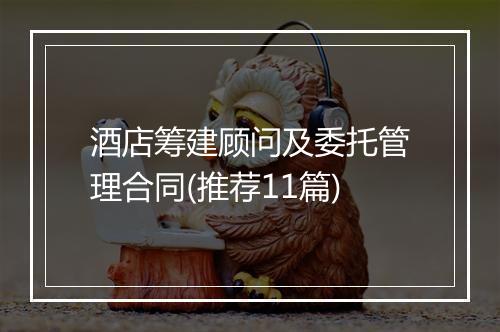 酒店筹建顾问及委托管理合同(推荐11篇)