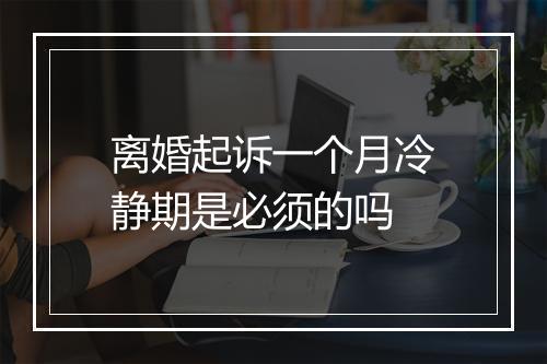 离婚起诉一个月冷静期是必须的吗