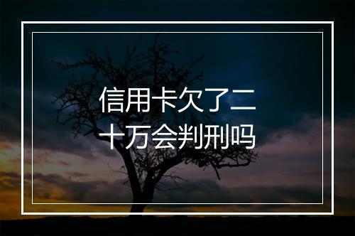 信用卡欠了二十万会判刑吗