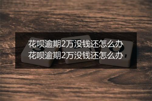 花呗逾期2万没钱还怎么办花呗逾期2万没钱还怎么办