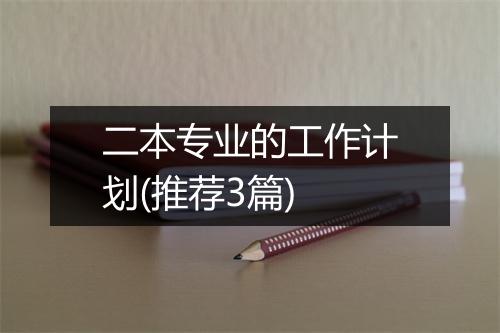 二本专业的工作计划(推荐3篇)