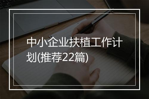 中小企业扶植工作计划(推荐22篇)