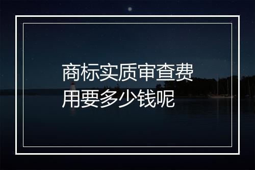 商标实质审查费用要多少钱呢
