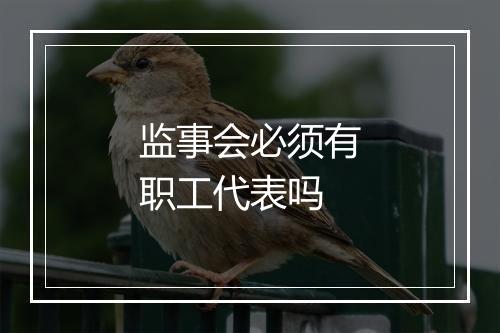 监事会必须有职工代表吗