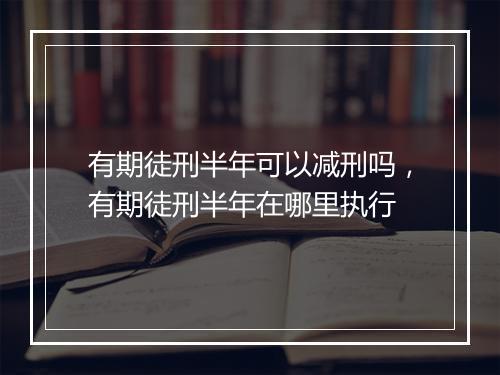 有期徒刑半年可以减刑吗,有期徒刑半年在哪里执行