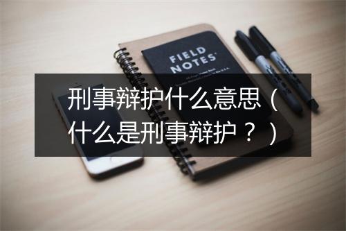 刑事辩护什么意思(什么是刑事辩护?)