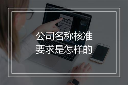 公司名称核准要求是怎样的
