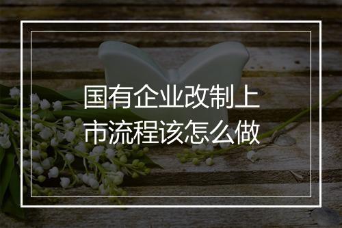 国有企业改制上市流程该怎么做