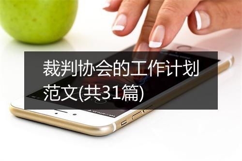 裁判协会的工作计划范文(共31篇)