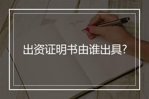 出资证明书由谁出具?