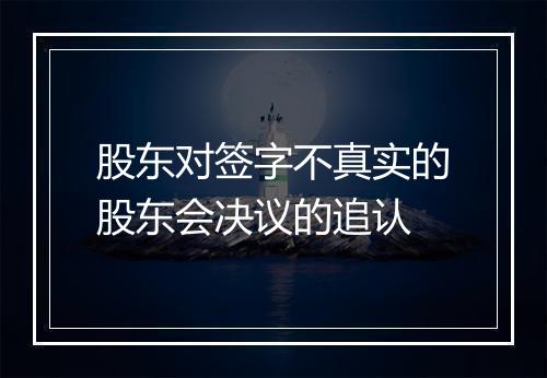 股东对签字不真实的股东会决议的追认