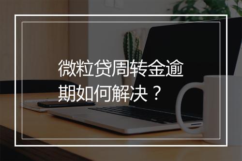 微粒贷周转金逾期如何解决?