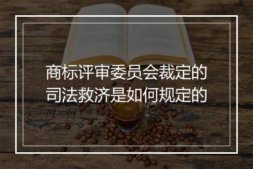 商标评审委员会裁定的司法救济是如何规定的