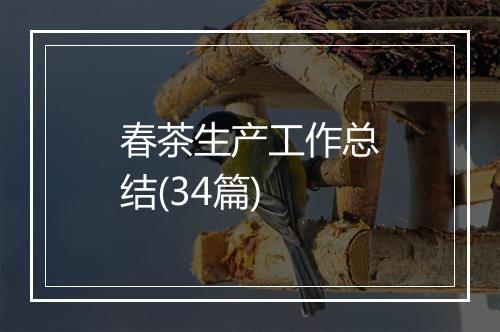 春茶生产工作总结(34篇)
