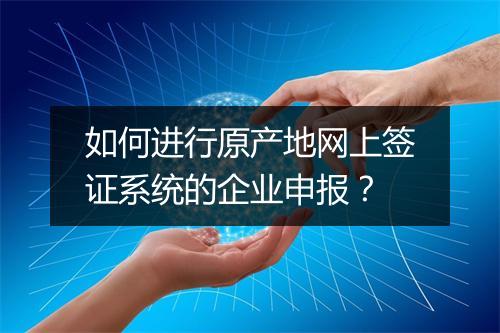 如何进行原产地网上签证系统的企业申报?
