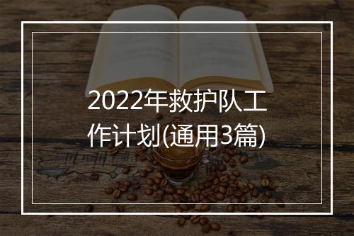 2022年救护队工作计划(通用3篇)