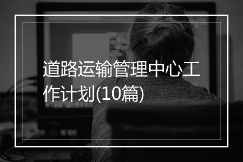 道路运输管理中心工作计划(10篇)