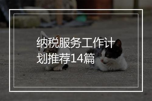纳税服务工作计划推荐14篇