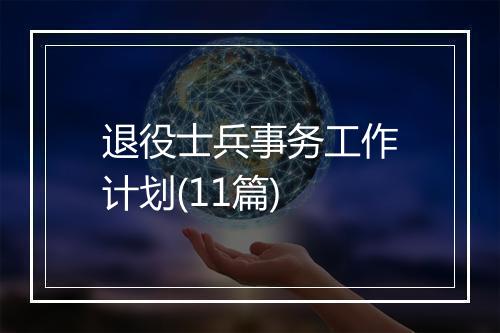 退役士兵事务工作计划(11篇)