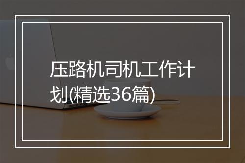 压路机司机工作计划(精选36篇)