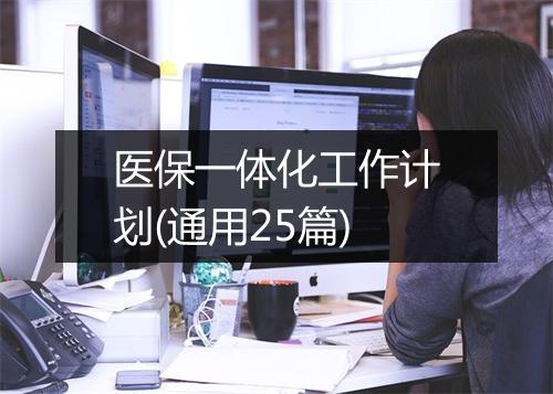 医保一体化工作计划(通用25篇)