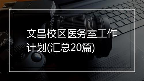 文昌校区医务室工作计划(汇总20篇)