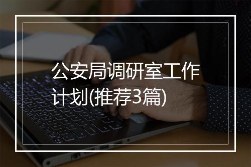 公安局调研室工作计划(推荐3篇)
