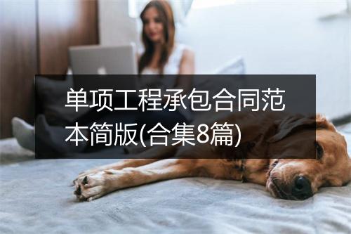 单项工程承包合同范本简版(合集8篇)