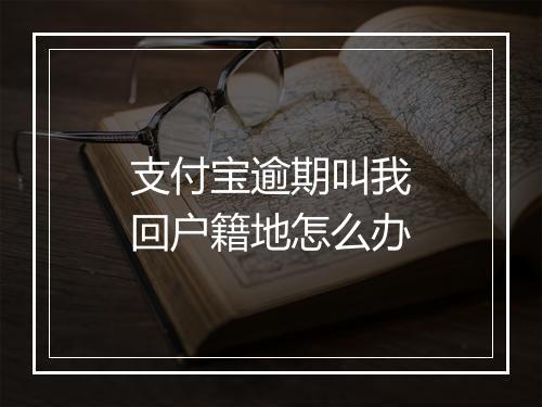 支付宝逾期叫我回户籍地怎么办