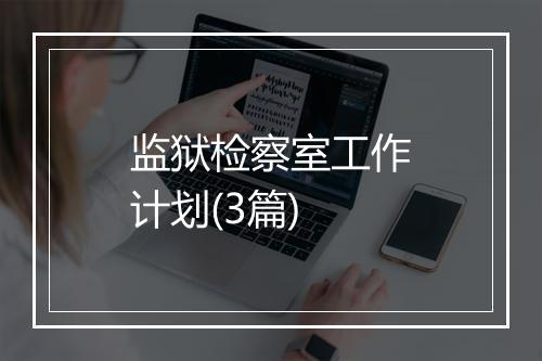 监狱检察室工作计划(3篇)