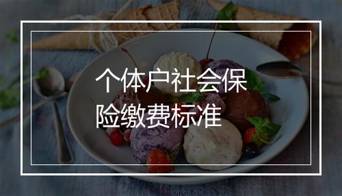 个体户社会保险缴费标准