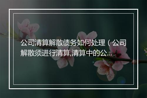 公司清算解散债务如何处理(公司解散须进行清算,清算中的公司)