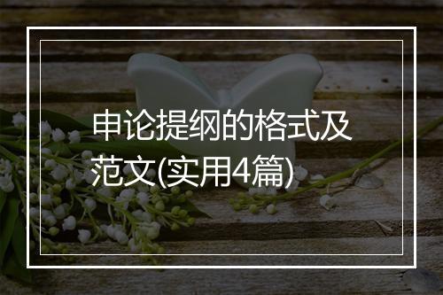 申论提纲的格式及范文(实用4篇)