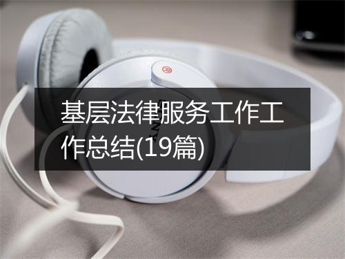 基层法律服务工作工作总结(19篇)