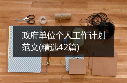 政府单位个人工作计划范文(精选42篇)