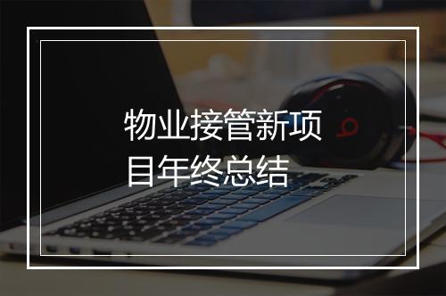物业接管新项目年终总结