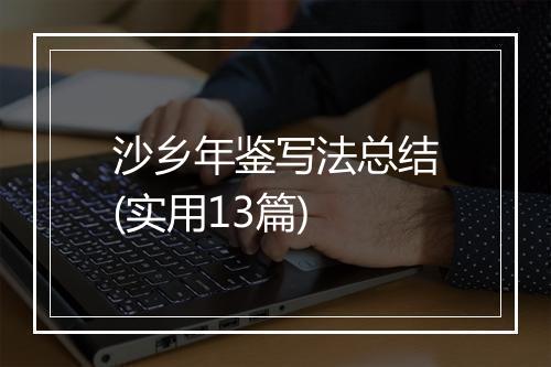 沙乡年鉴写法总结(实用13篇)